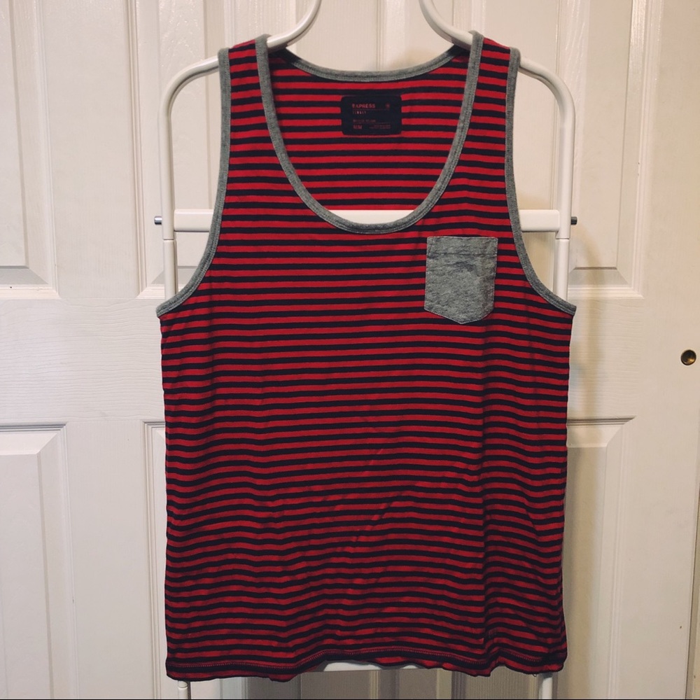 Men's Express Red/Blue Stripe Tank top